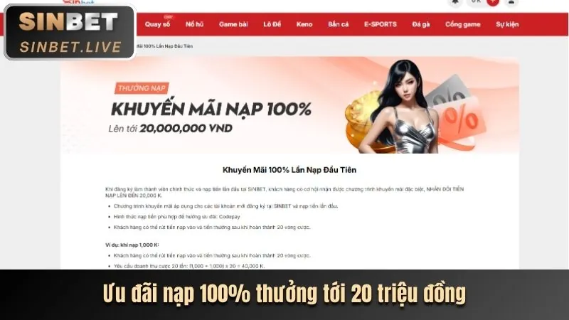 Thưởng chào mừng thành viên mới 1dn88.con